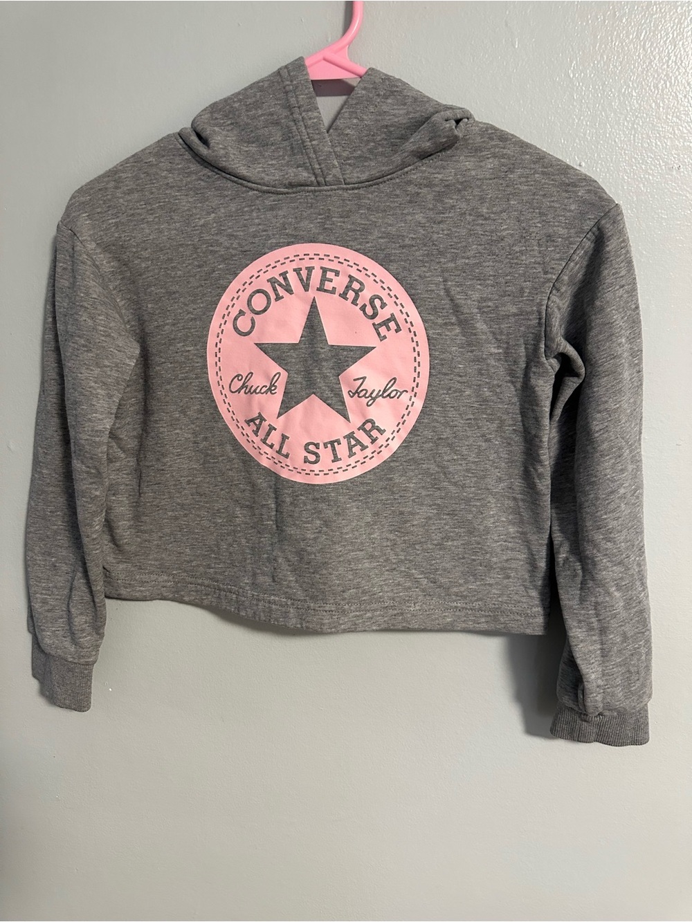 Converse Gray Tee with Pink All Star Logo Size S